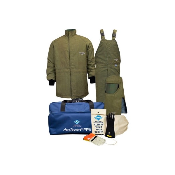 National Safety Apparel ArcGuard KIT4SCLT40M10 40 cal RevoLite Arc Flash Kit w/ Short Coat & Bib Overall, M, Sz 10 KIT4SCLT40MD10 - main
